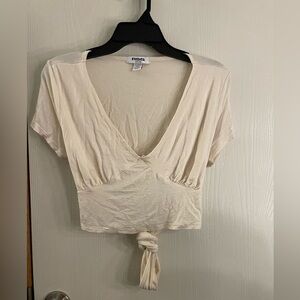 Cropped v-neck top w/ Tie in back